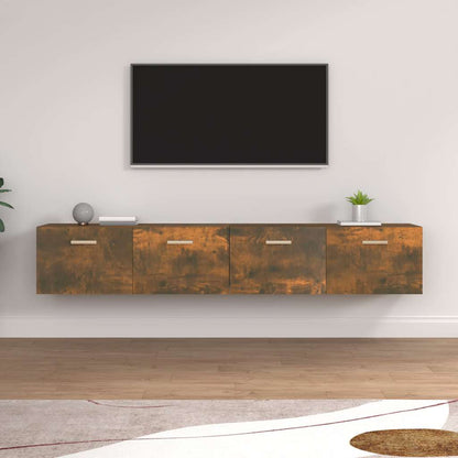 Wall Cabinets 2 pcs Smoked Oak 100x36.5x35 cm Engineered Wood