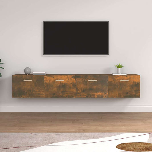 Wall Cabinets 2 pcs Smoked Oak 100x36.5x35 cm Engineered Wood