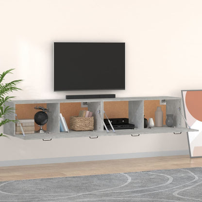 Wall Cabinets 2 pcs Concrete Grey 100x36.5x35 cm Engineered Wood