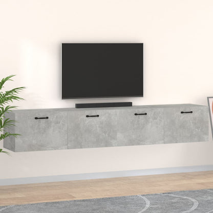 Wall Cabinets 2 pcs Concrete Grey 100x36.5x35 cm Engineered Wood