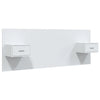 Bed Headboard with Cabinets White Engineered Wood
