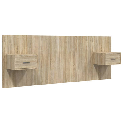 Bed Headboard with Cabinets Sonoma Oak Engineered Wood