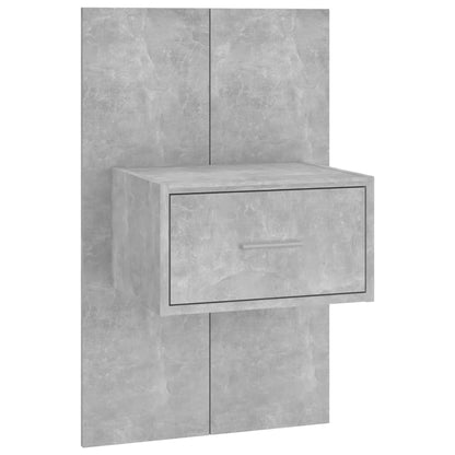 Bed Headboard With Cabinet | Concrete grey | Engineered wood | Average