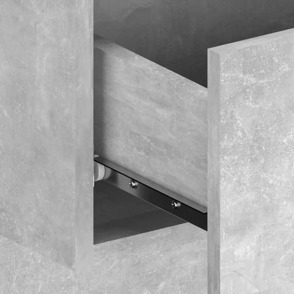 Bed Headboard With Cabinet | Concrete grey | Engineered wood | Average