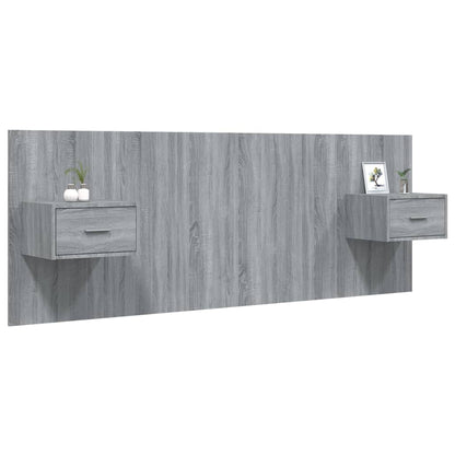 Bed Headboard with Cabinets Grey Sonoma Engineered Wood