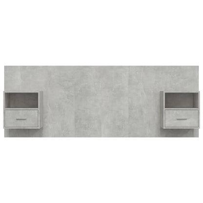 Bed Headboard with Cabinets Concrete Grey Engineered Wood