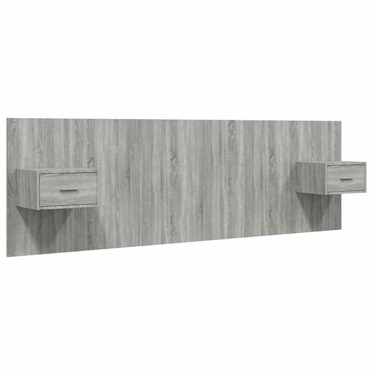 Bed Headboard with Cabinets Grey Sonoma Engineered Wood