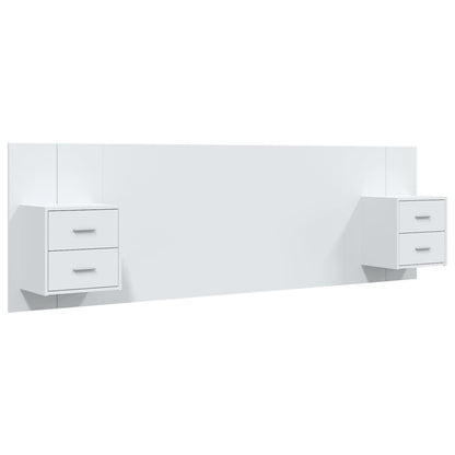 Bed Headboard With Cabinet | White | Engineered wood | Standard