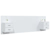 Bed Headboard with Cabinets White Engineered Wood