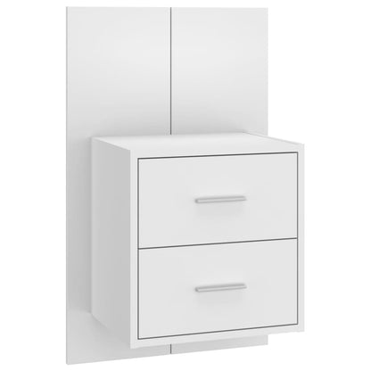 Bed Headboard With Cabinet | White | Engineered wood | Standard