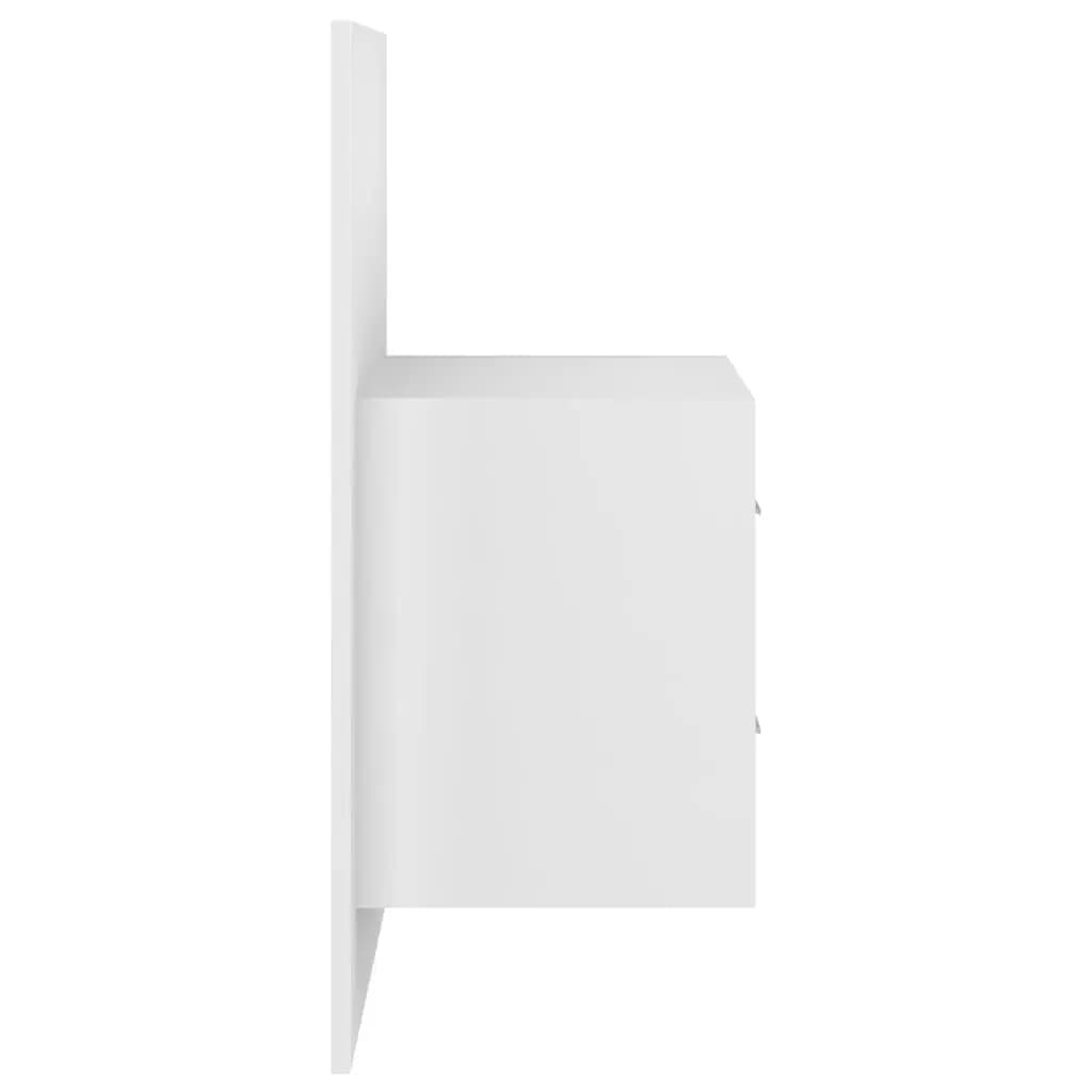 Bed Headboard With Cabinet | White | Engineered wood | Standard