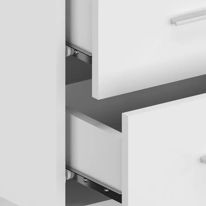 Bed Headboard With Cabinet | White | Engineered wood | Standard