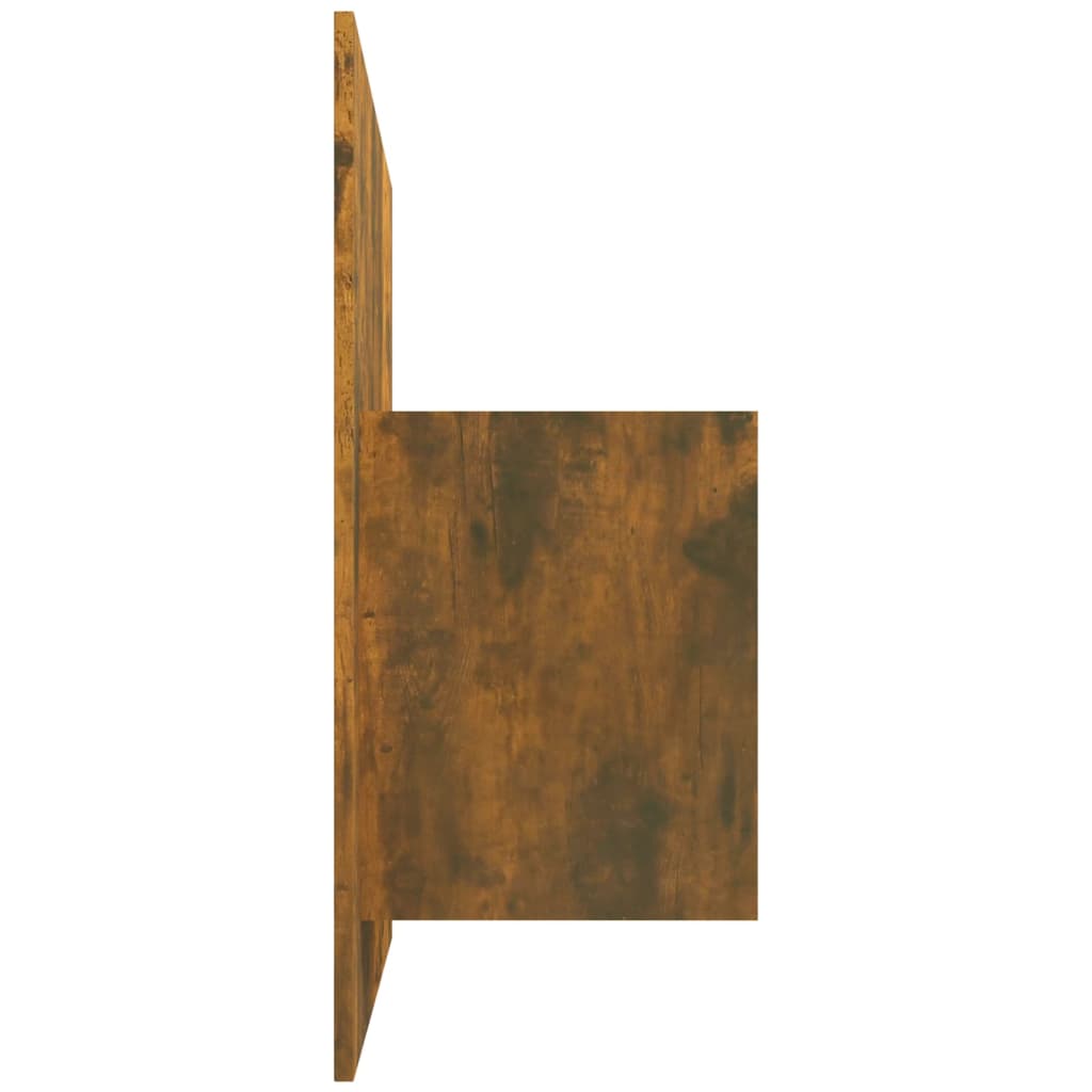 Bed Headboard With Cabinet | Smoked oak | Engineered wood