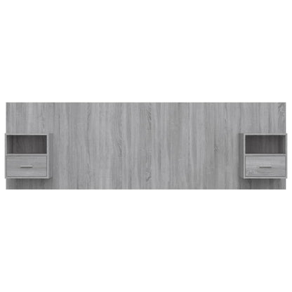 Bed Headboard With Cabinet | Grey Sonoma | Engineered Wood