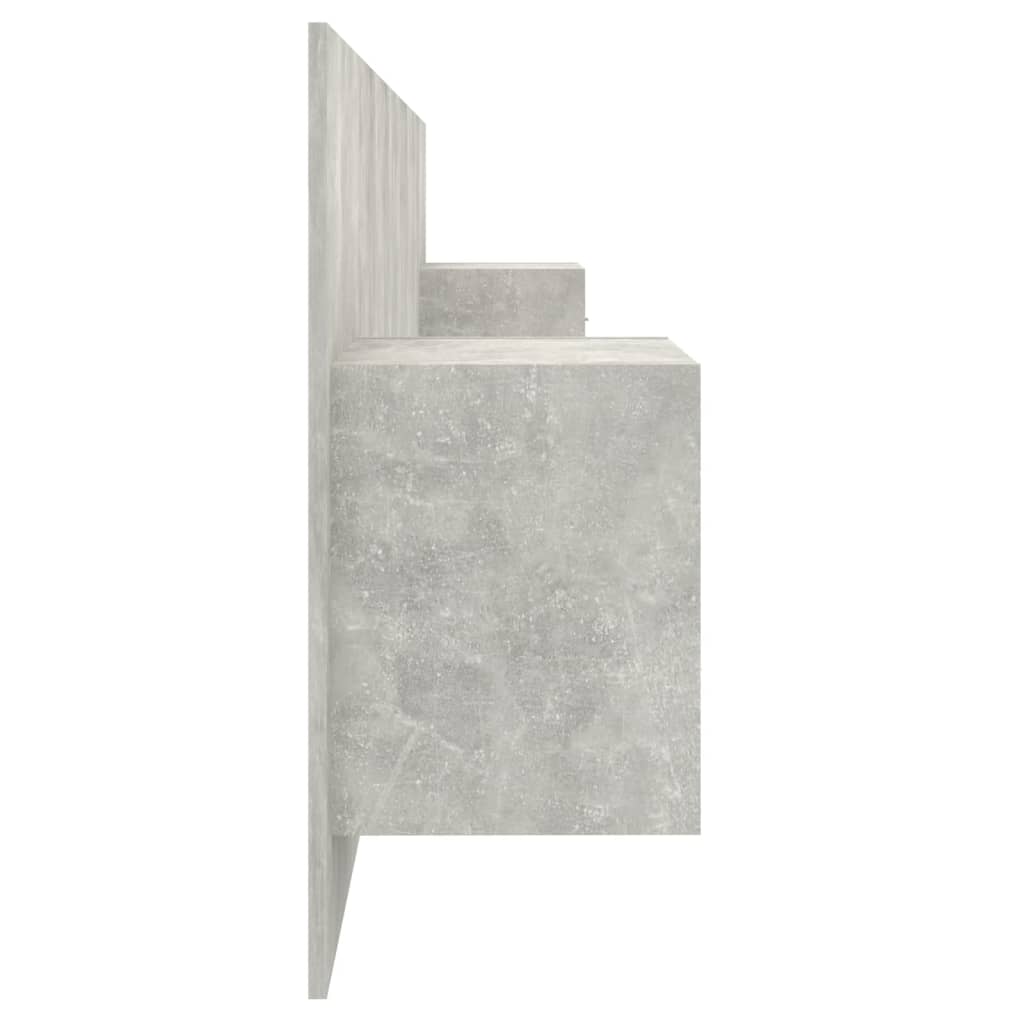Bed Headboard With Cabinet | Concrete Grey | Engineered Wood