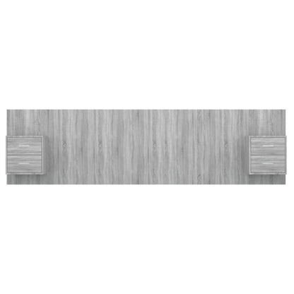 Bed Headboard with Cabinets Grey Sonoma Engineered Wood