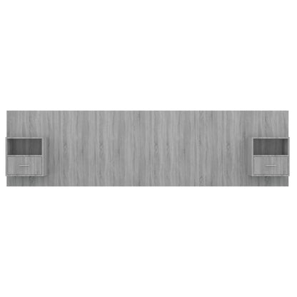 Bed Headboard with Cabinets Grey Sonoma Engineered Wood