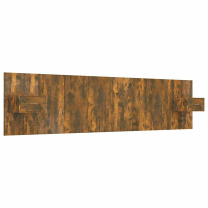 Bed Headboard With Cabinet | Smoked oak | Engineered wood | Large
