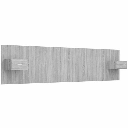 Bed Headboard with Cabinets Grey Sonoma Engineered Wood