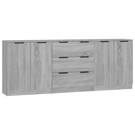 3 Piece Sideboards Grey Sonama Engineered Wood