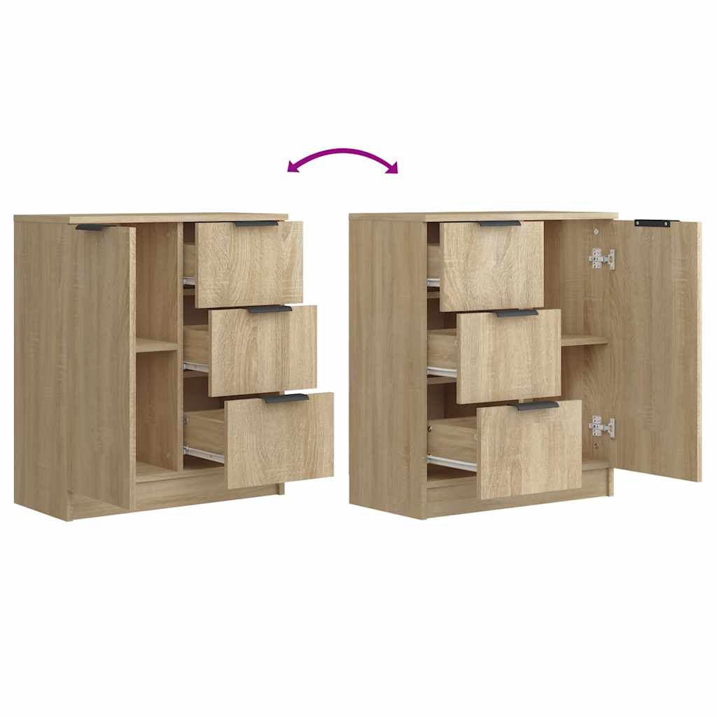Sideboards 2 pcs Sonoma Oak 60x30x70 cm Engineered Wood