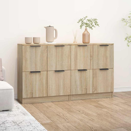 Sideboards 2 pcs Sonoma Oak 60x30x70 cm Engineered Wood