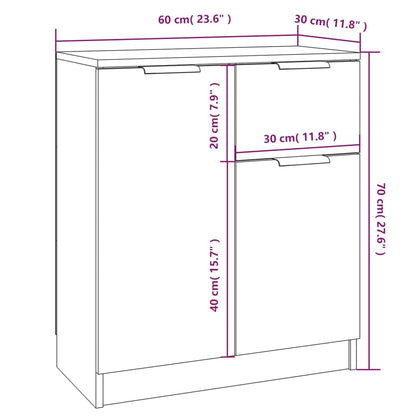 Sideboards 2 pcs Concrete Grey 60x30x70 cm Engineered Wood