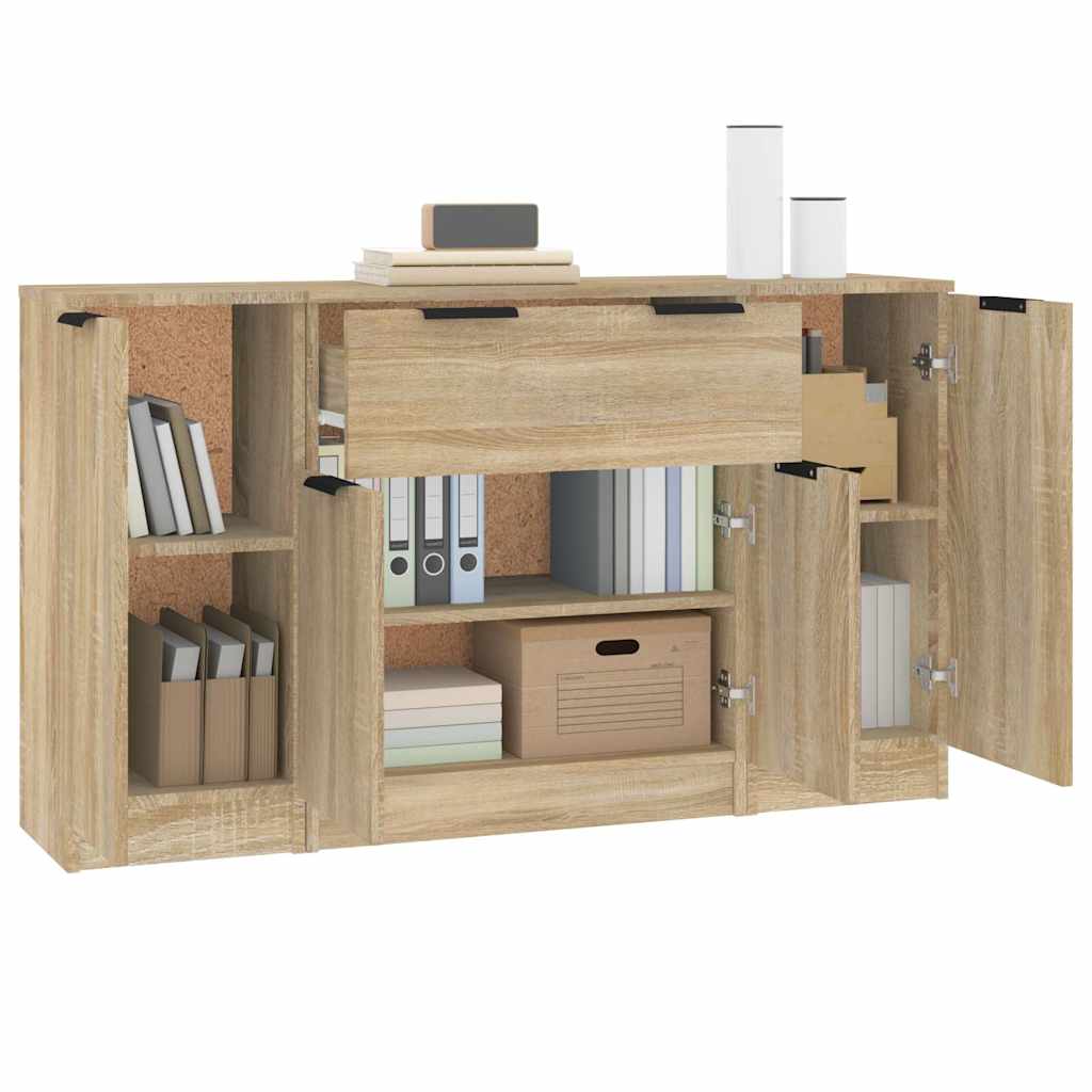 Sideboards 3 pcs Sonoma Oak Engineered Wood