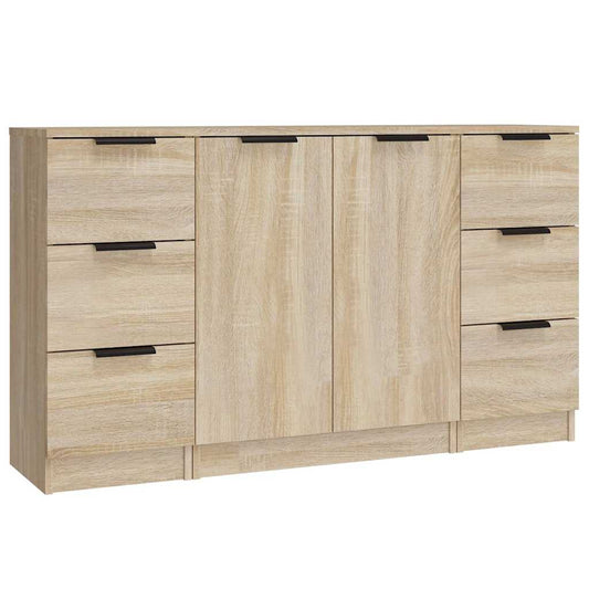 Sideboards 3 pcs Sonoma Oak Engineered Wood
