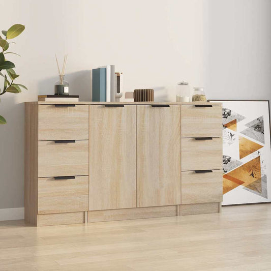 Sideboards 3 pcs Sonoma Oak Engineered Wood