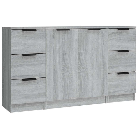 Sideboards 3 pcs Grey Sonoma Engineered Wood