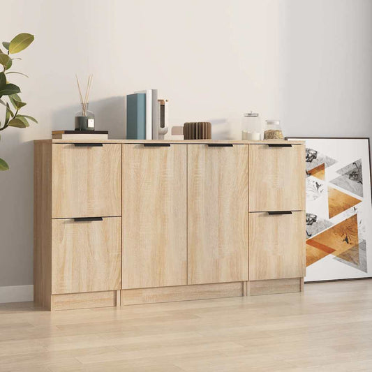 Sideboards 3 pcs Sonoma Oak Engineered Wood