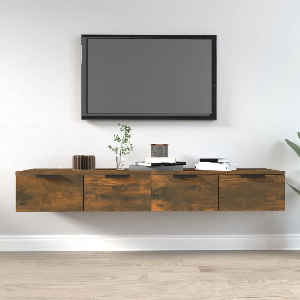 Wall Cabinets 2 pcs Smoked Oak 68x30x20 cm Engineered Wood