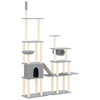 Cat Tree with Sisal Scratching Posts Light Grey 279 cm