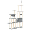 Cat Tree with Sisal Scratching Posts Light Grey 279 cm