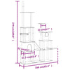 Cat Tree with Sisal Scratching Posts Dark Grey 279 cm