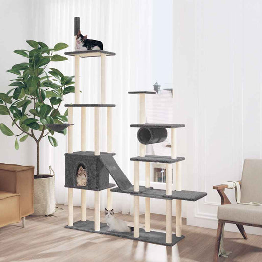 Cat Tree with Sisal Scratching Posts Dark Grey 279 cm