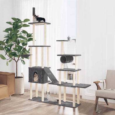 Cat Tree with Sisal Scratching Posts Dark Grey 279 cm