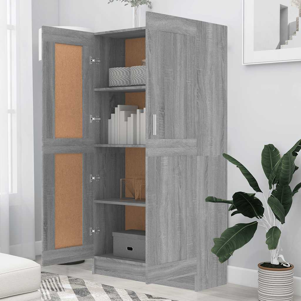 Book Cabinet Grey Sonoma 82,5x30,5x150 cm Engineered Wood