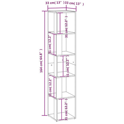 Corner Cabinet Smoked Oak 33x33x164,5 cm Engineered Wood