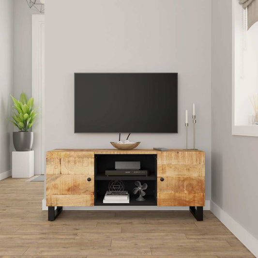 TV Cabinet | Black | Solid mango wood | Medium | TV Cabinet | Rectangular