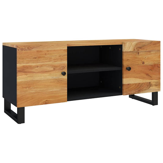 TV Cabinet | Black and natural wood | Solid acacia wood | Medium