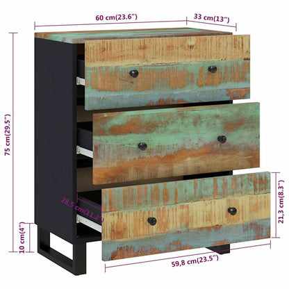 Sideboard 60x33x75 cm Solid Wood Reclaimed