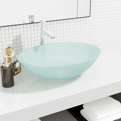 Basin Glass 50x37x14 cm Frosted