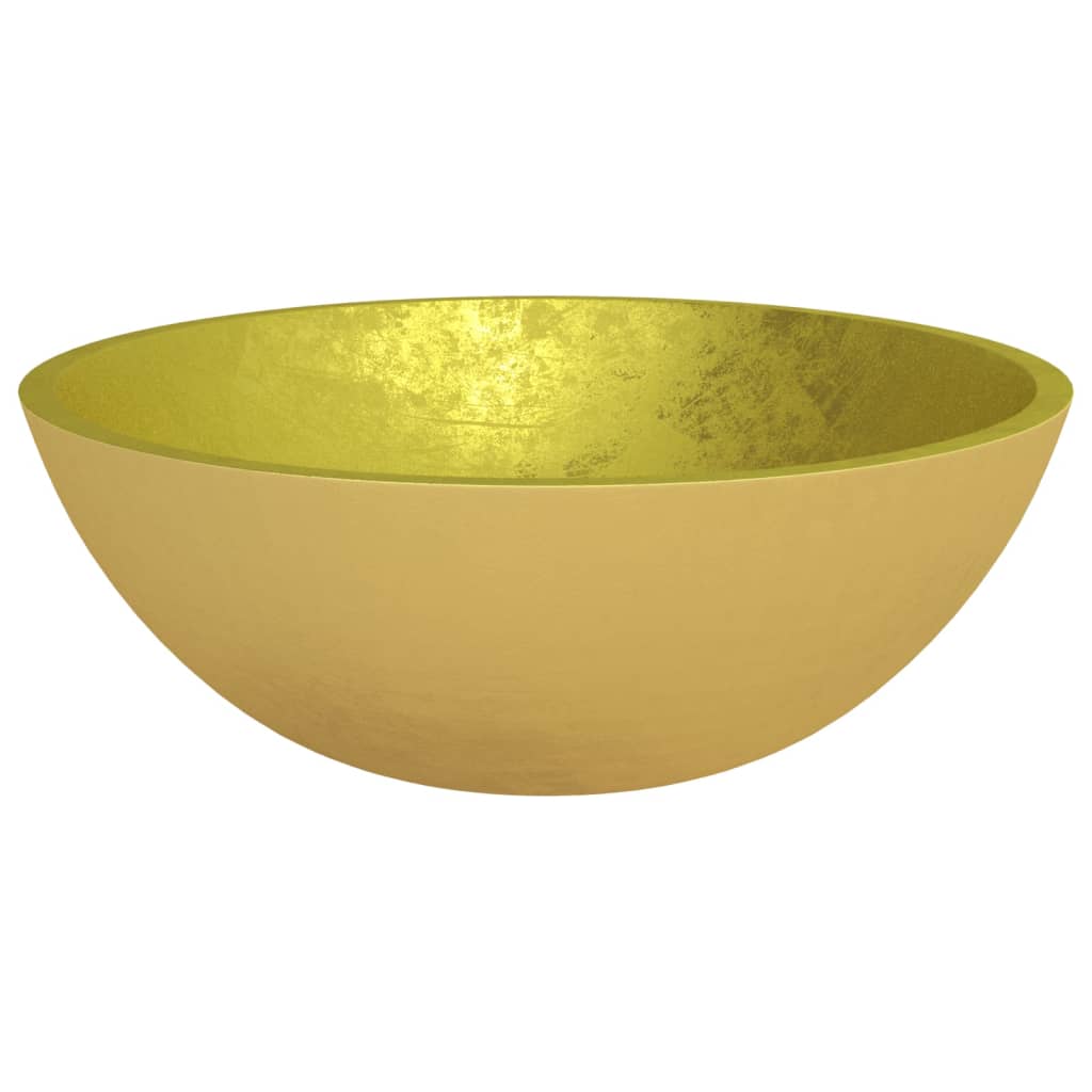 Basin Glass 50x37x14 cm Gold