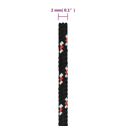Boat Rope Black 2 mm 100 m Polypropylene