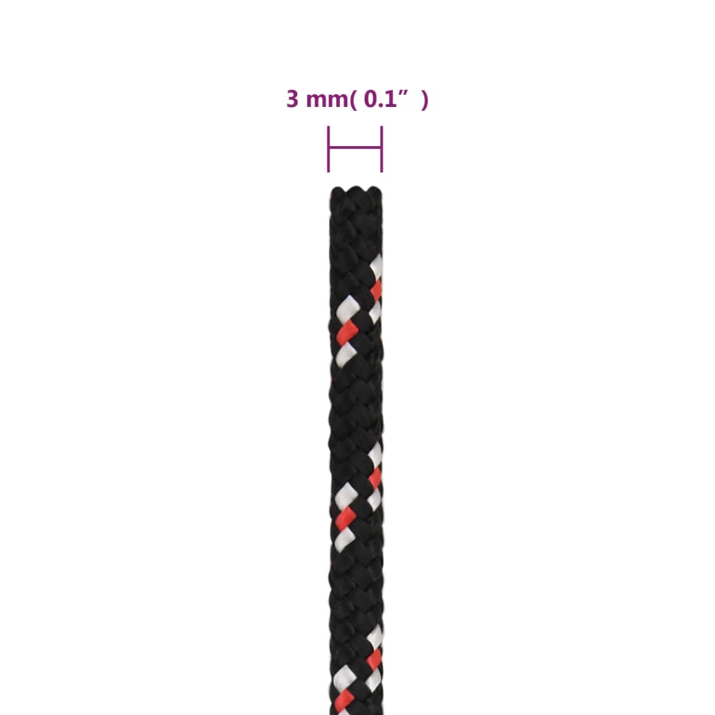 Boat Rope Black 3 mm 250 m Polypropylene