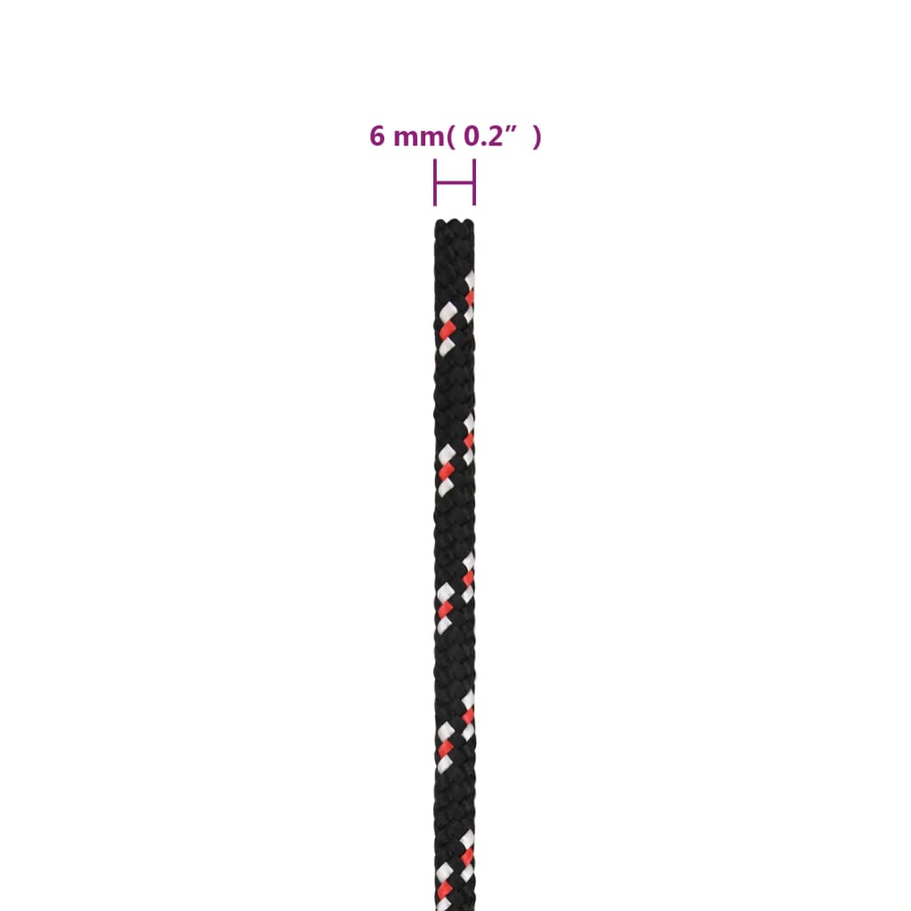 Boat Rope Black 6 mm 250 m Polypropylene