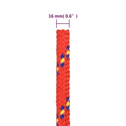 Boat Rope Red 16 mm 100 m Polypropylene