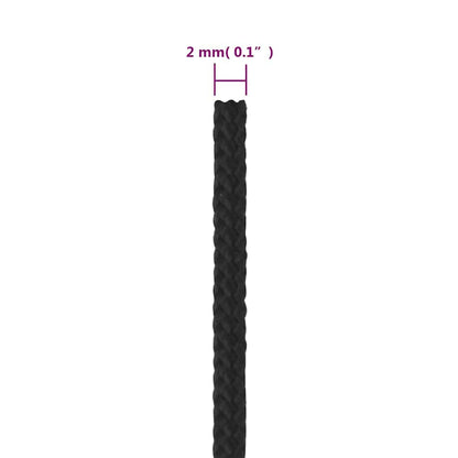 Boat Rope Full Black 2 mm 25 m Polypropylene